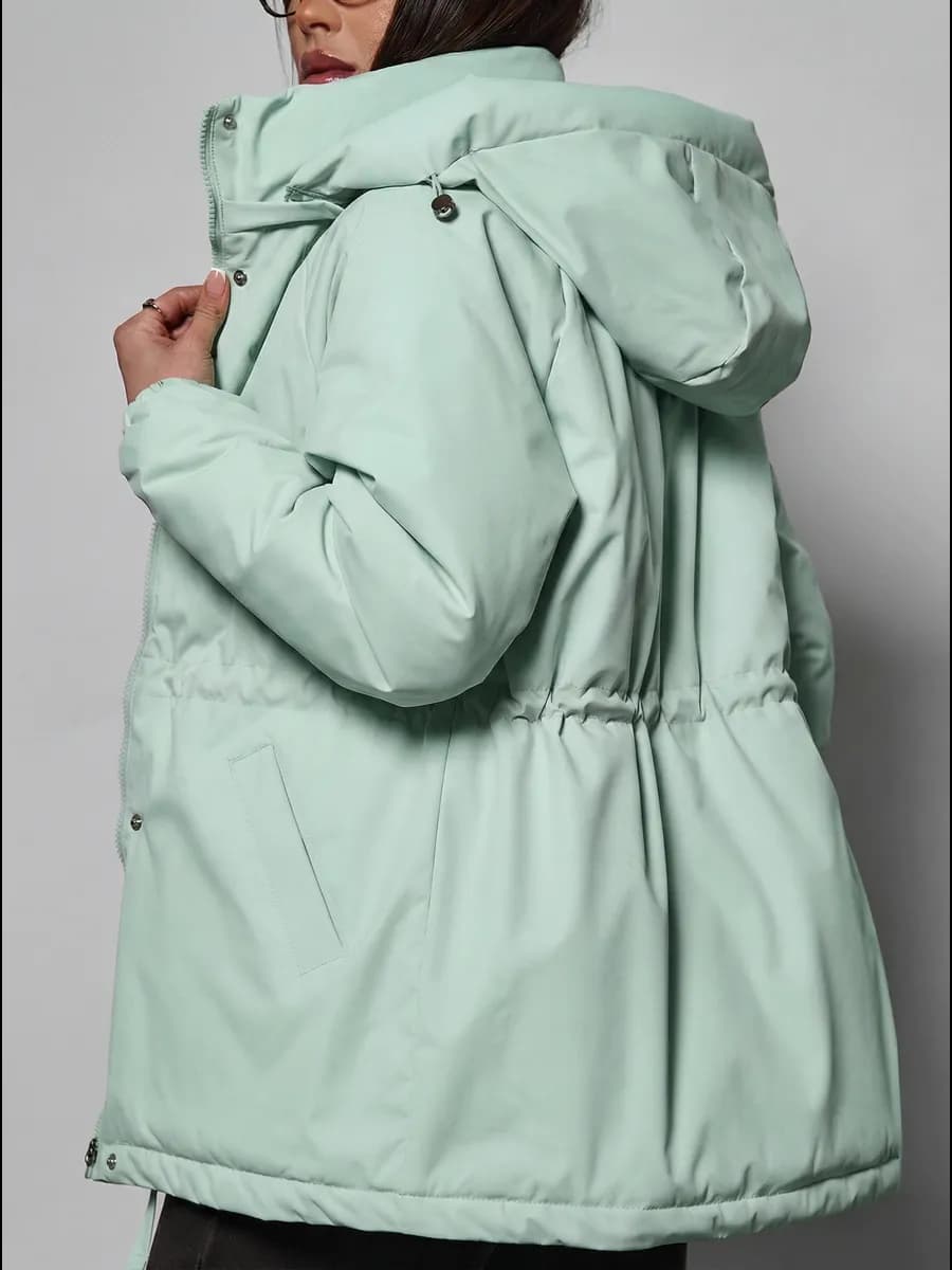 Куртка демисезонная удлиненная с капюшоном весна