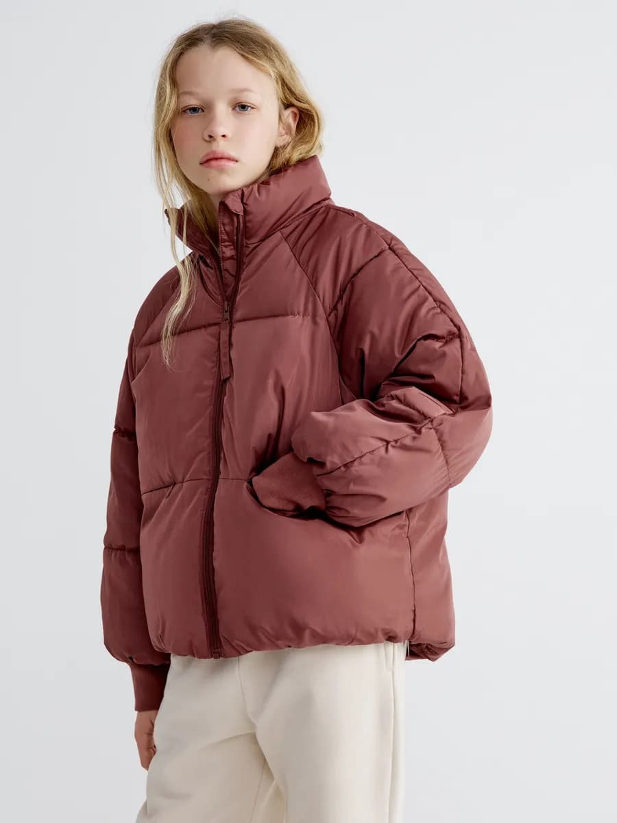 Куртка оверсайз дутая с воротником