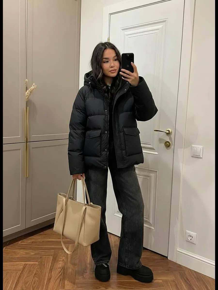 Куртка весенняя оверсайз с капюшоном