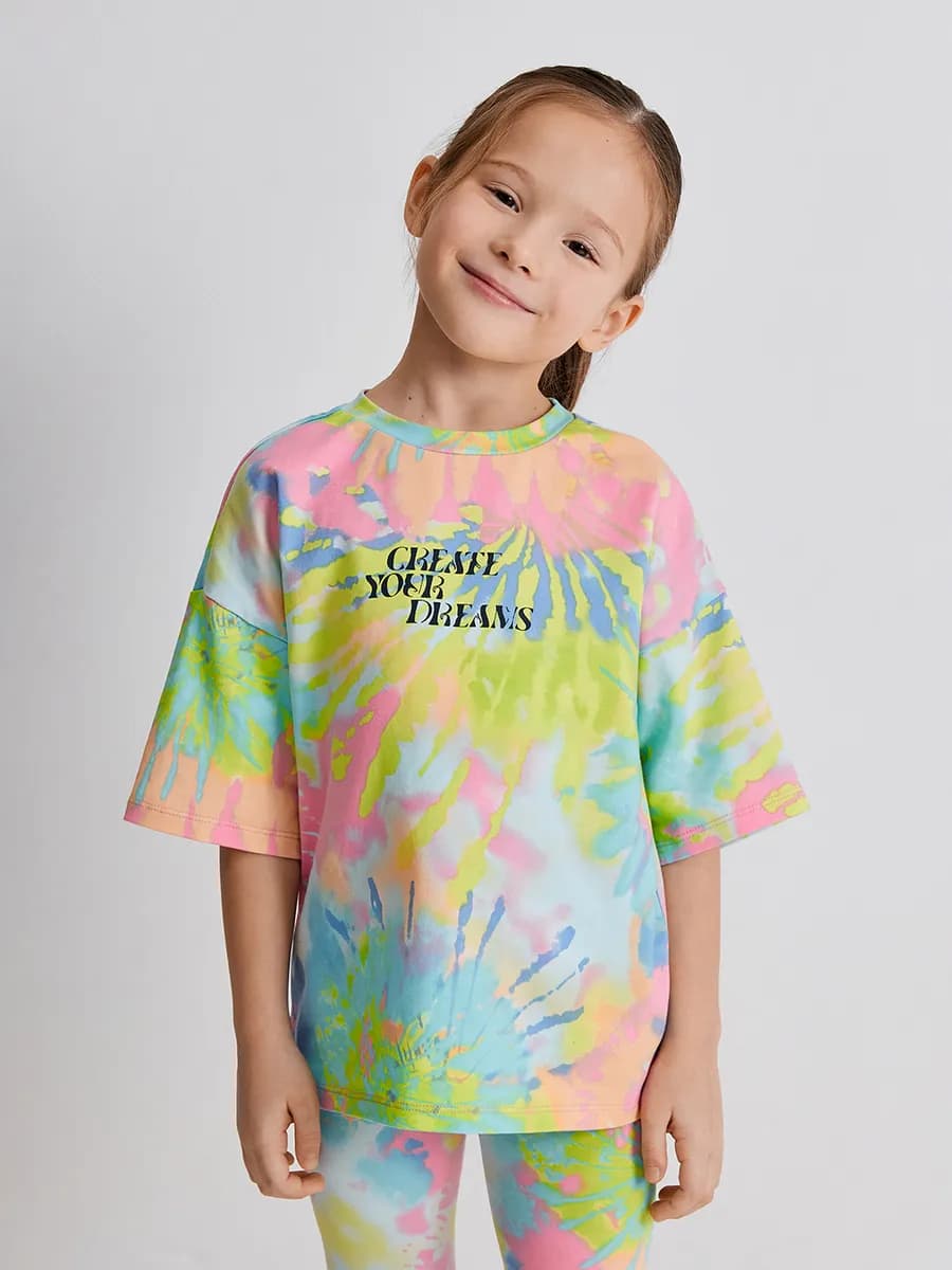 Футболка яркая разноцветная оверсайз