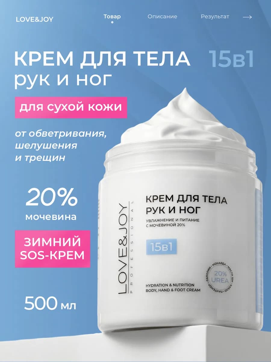 Крем для тела, рук и ног увлажняющий и питательный
