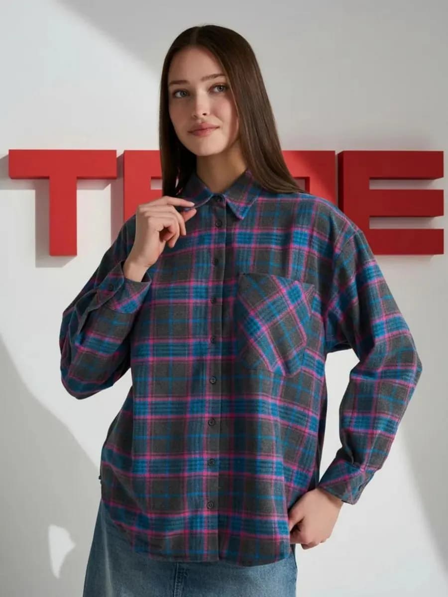 Байковая рубашка в клетку