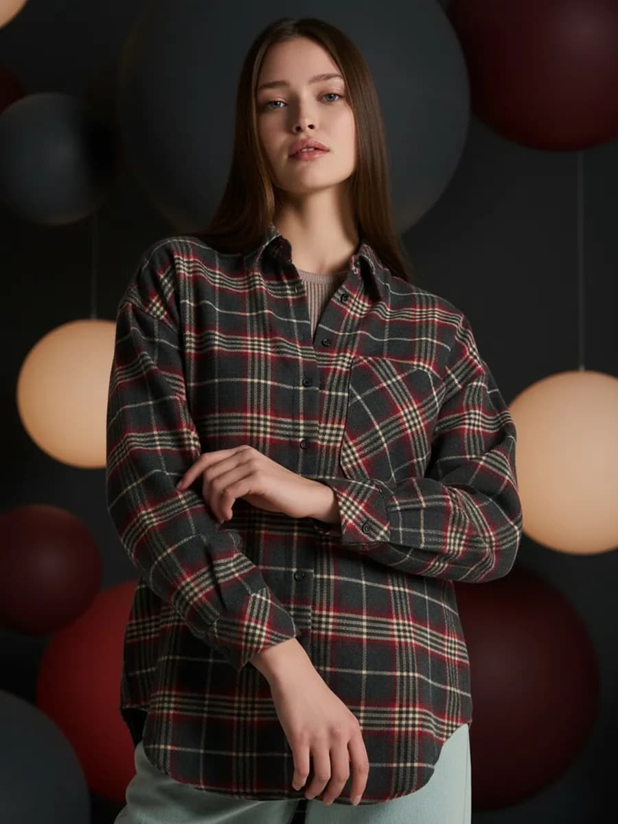 Байковая рубашка в клетку