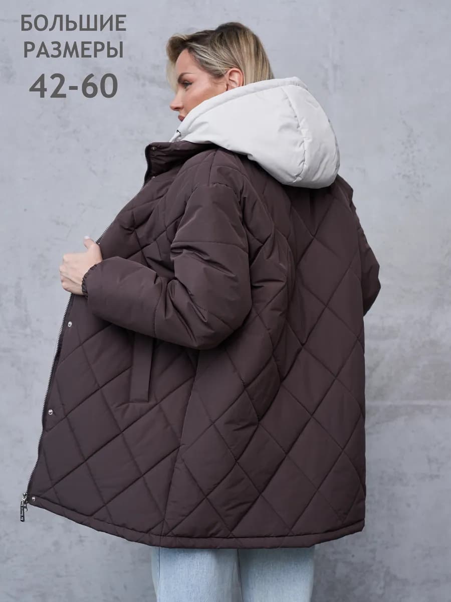 Куртка весенняя удлиненная с капюшоном