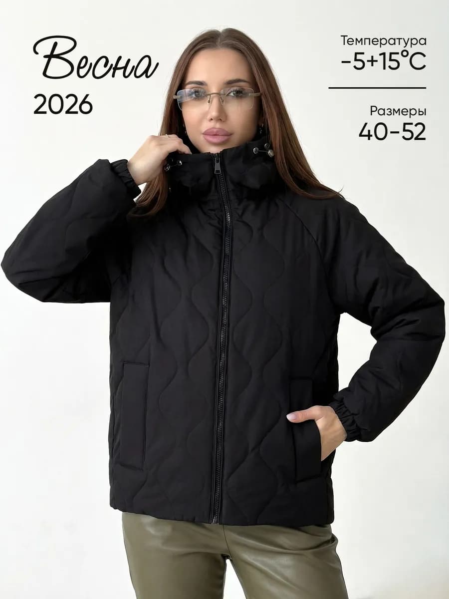 Куртка демисезонная с капюшоном короткая