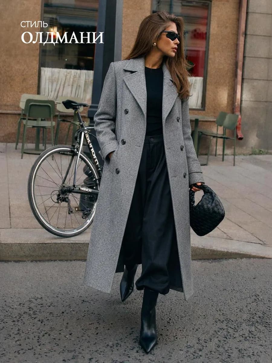 Пальто весна-осень длинное шерстяное