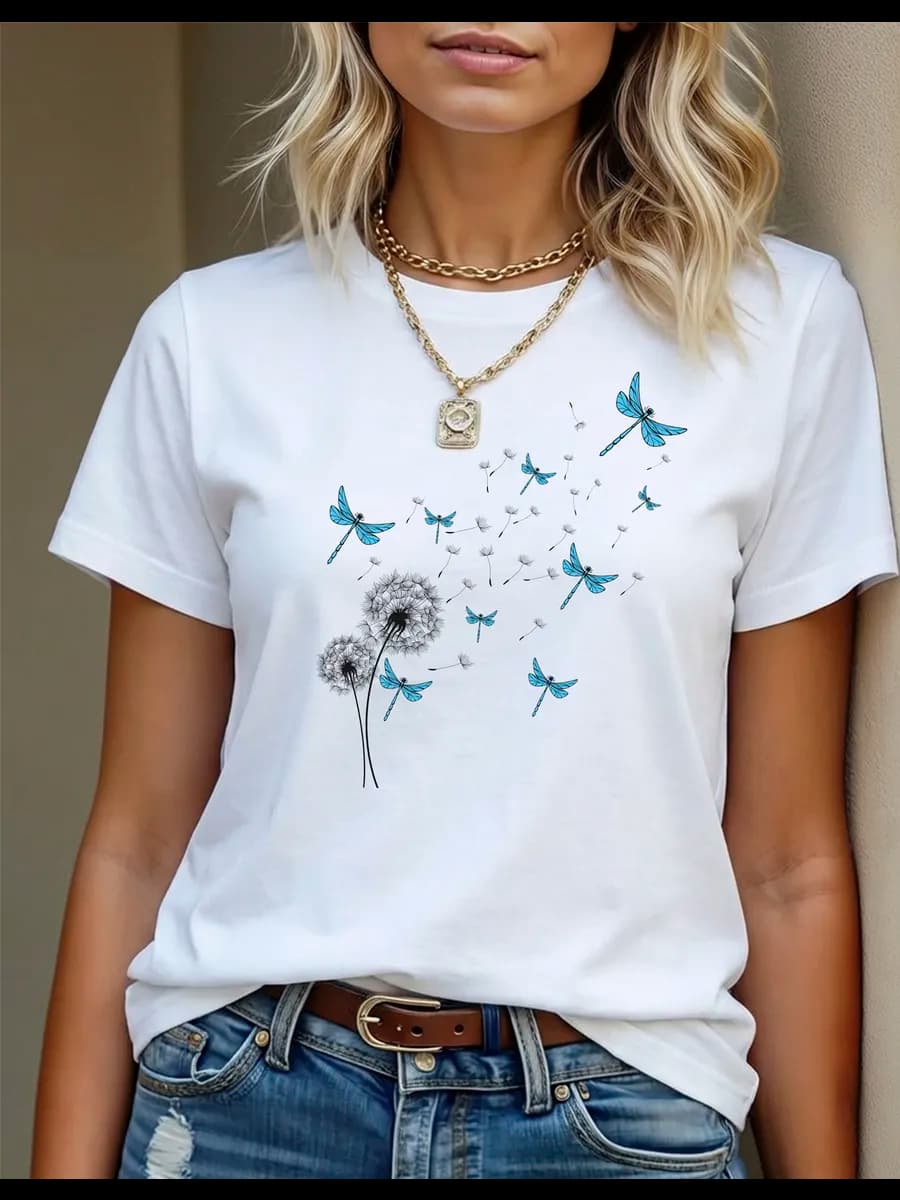 Нарядная футболка с принтом хлопок