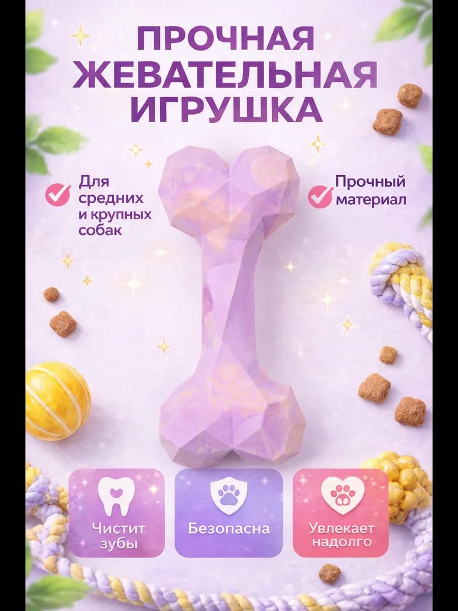 Игрушка кость для собак и щенков средних и крупных пород