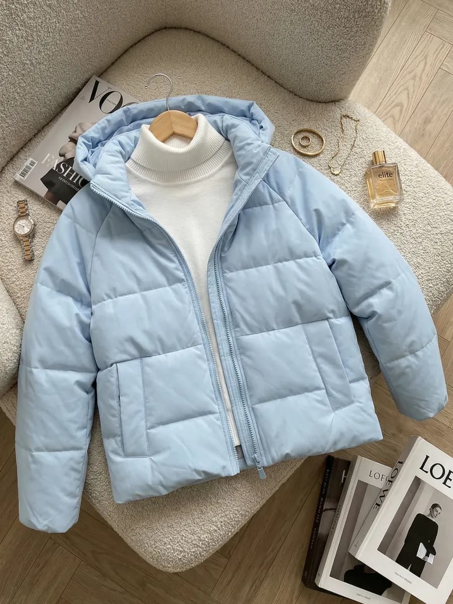 Куртка демисезонная с капюшоном короткая оверсайз