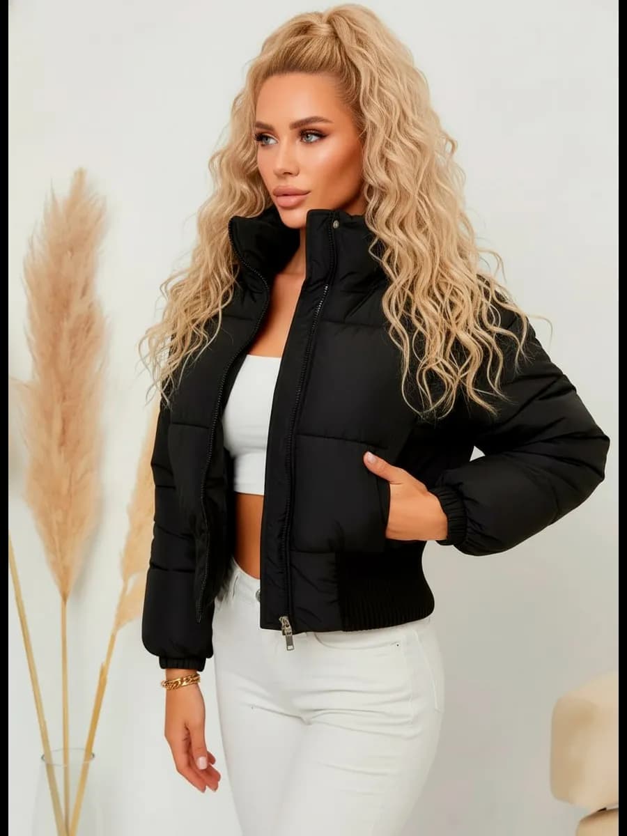 Куртка дутая без капюшона укороченная