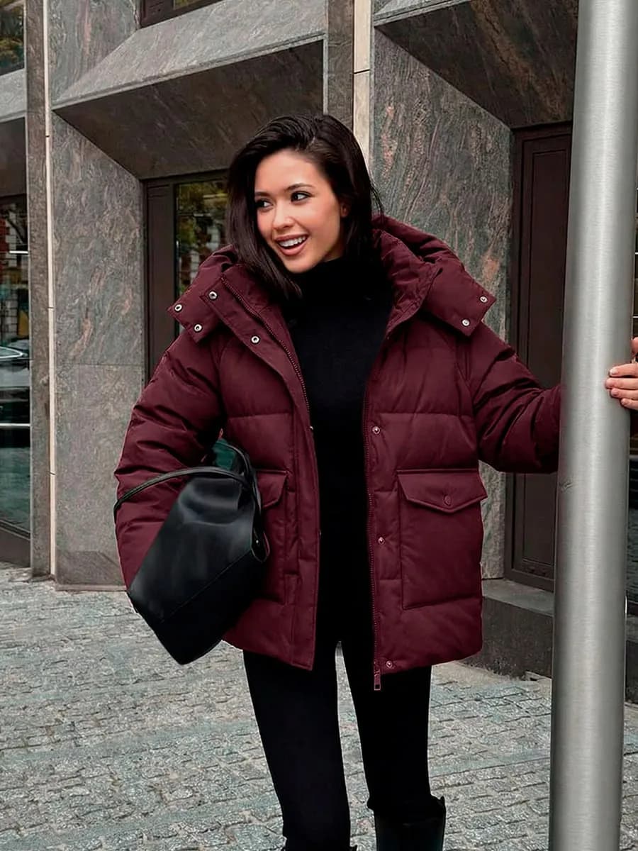 Куртка весенняя оверсайз со съемным капюшоном