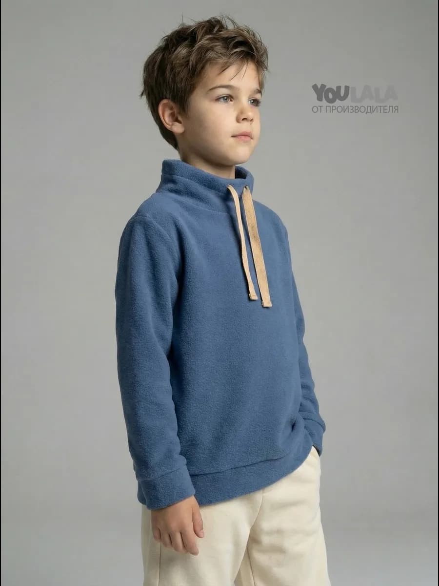 Толстовка флисовая детская с высоким воротником