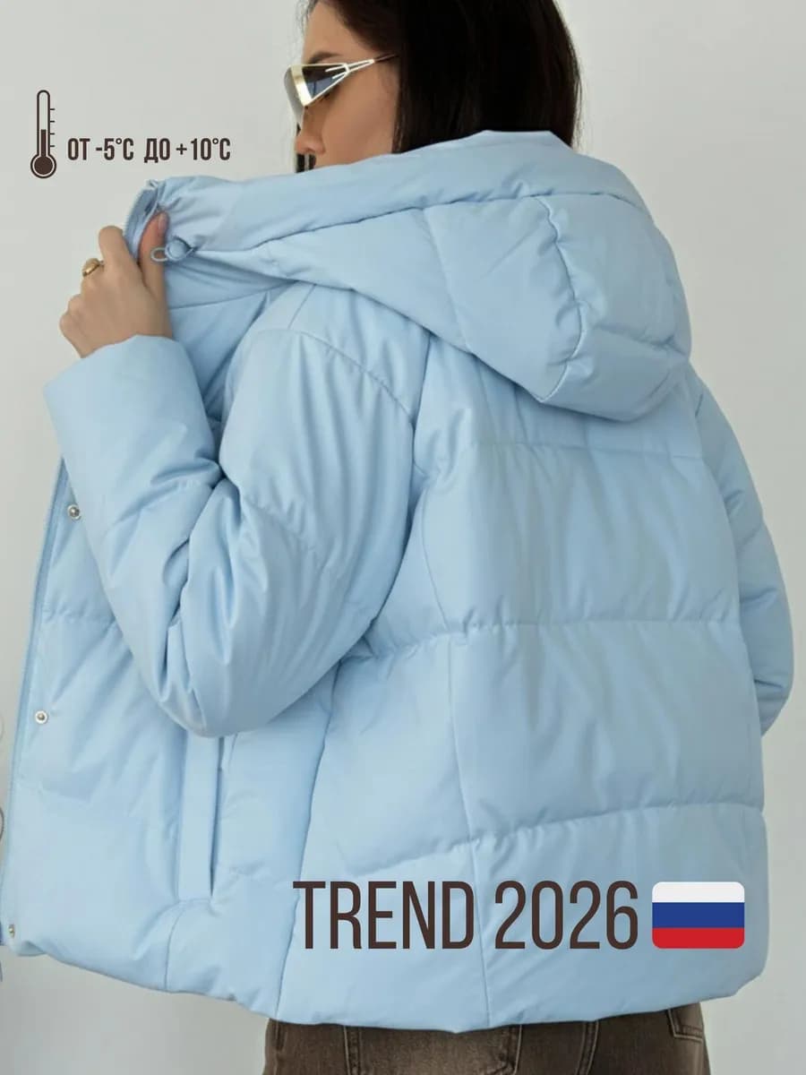 Куртка демисезонная с капюшоном короткая с капюшоном