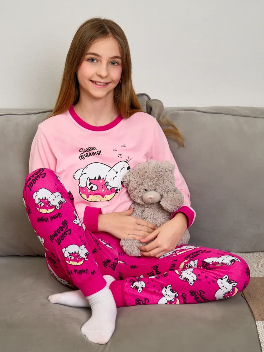 Пижама с брюками и лонгсливом