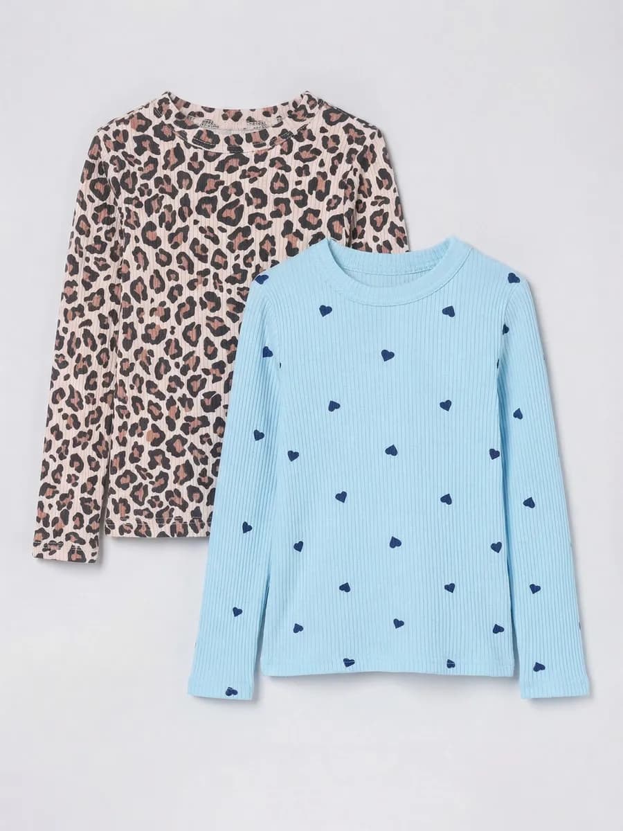 Лонгслив в рубчик в садик набор 2 шт