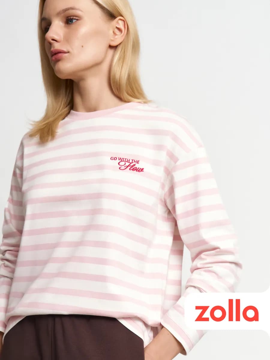 Женский лонгслив-тельняшка из хлопка