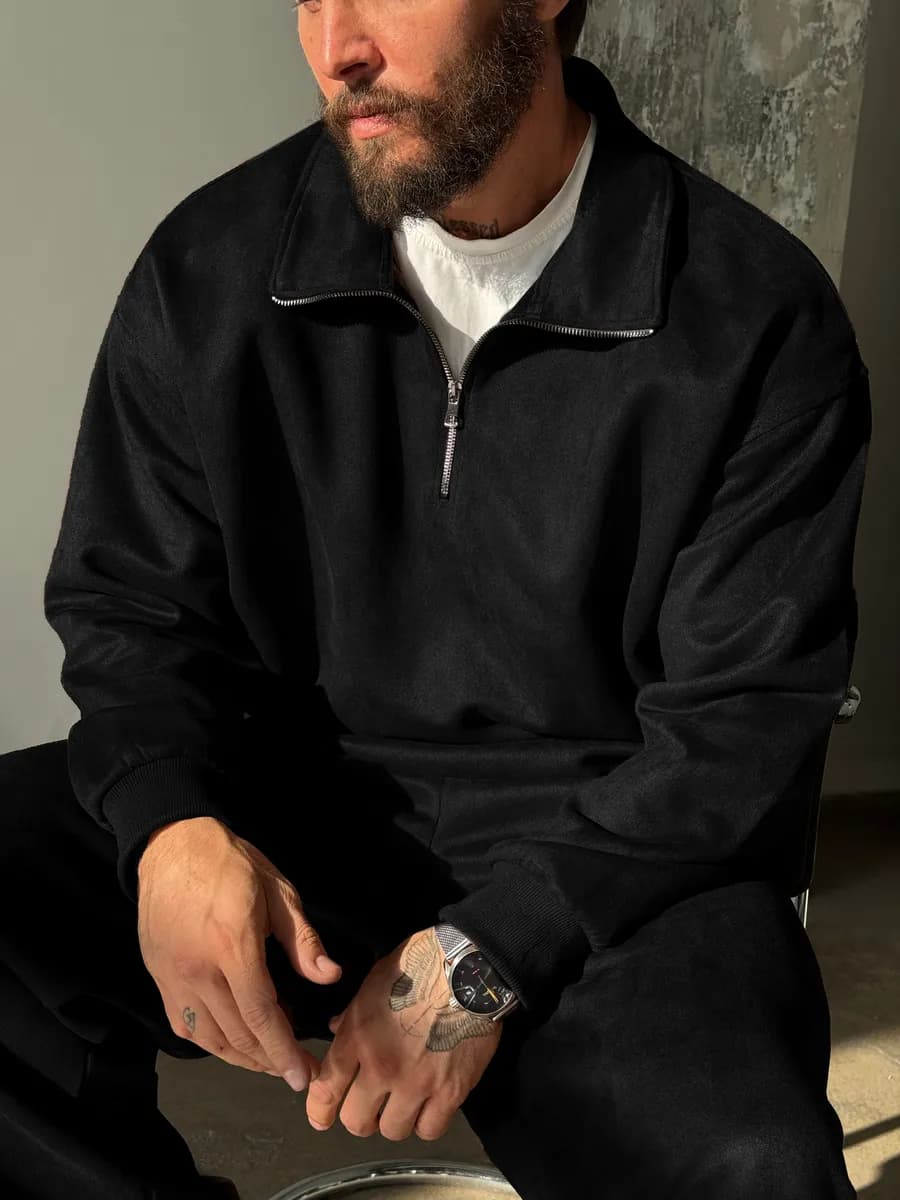 Костюм Casual с брюками замшевый