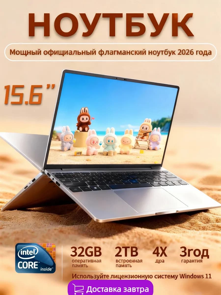 Ноутбук для работы мощный с Windows 15,6" 32ГБ+2ТБ SSD