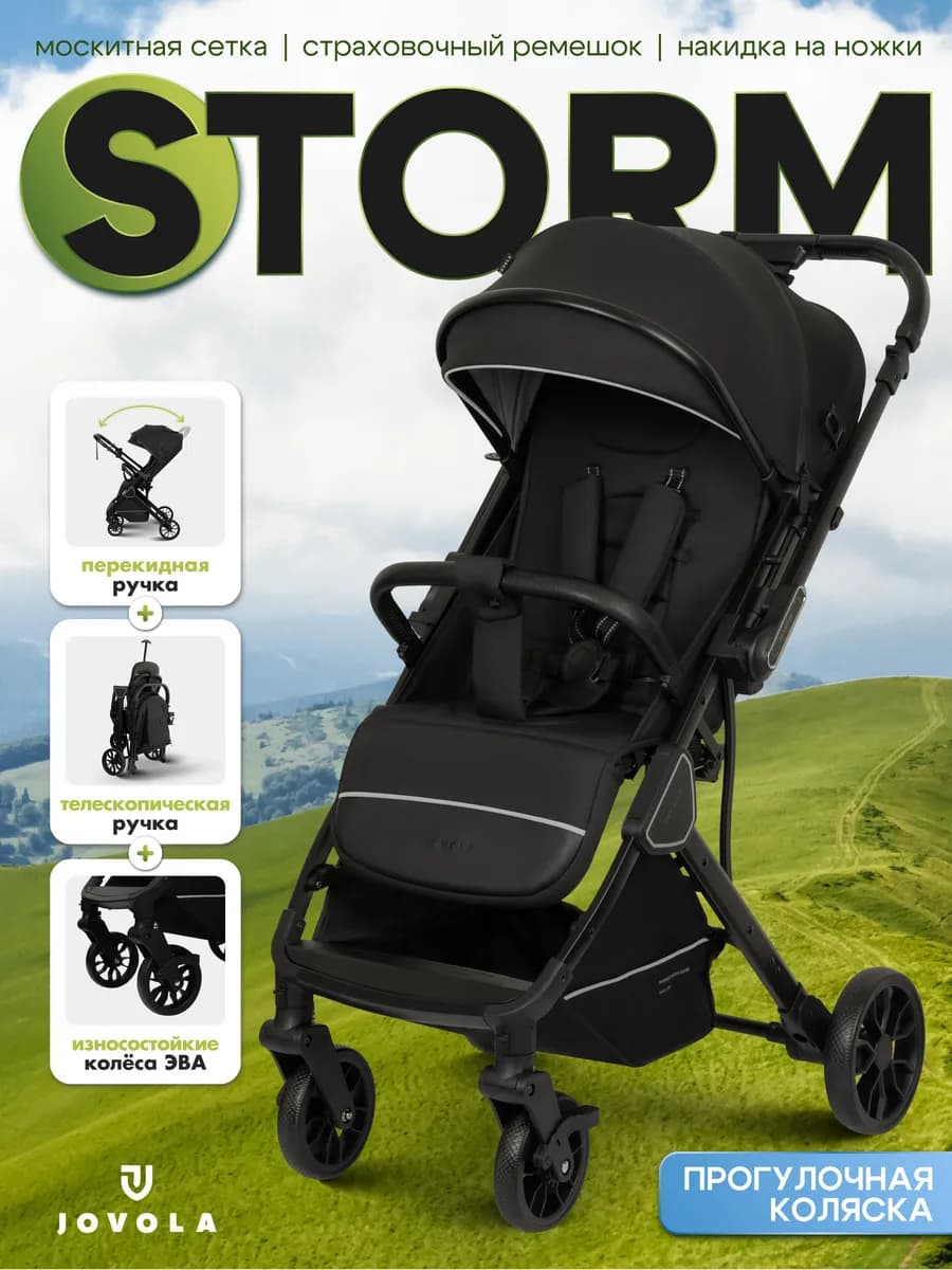 Коляска прогулочная детская Storm с перекидной ручкой