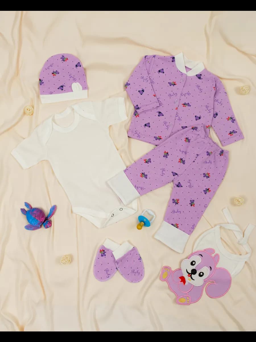 летний комплект одежды для новорожденного