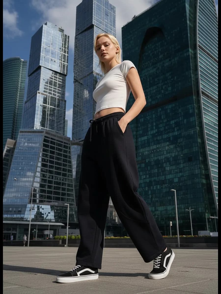 Брюки оверсайз спортивные зауженные