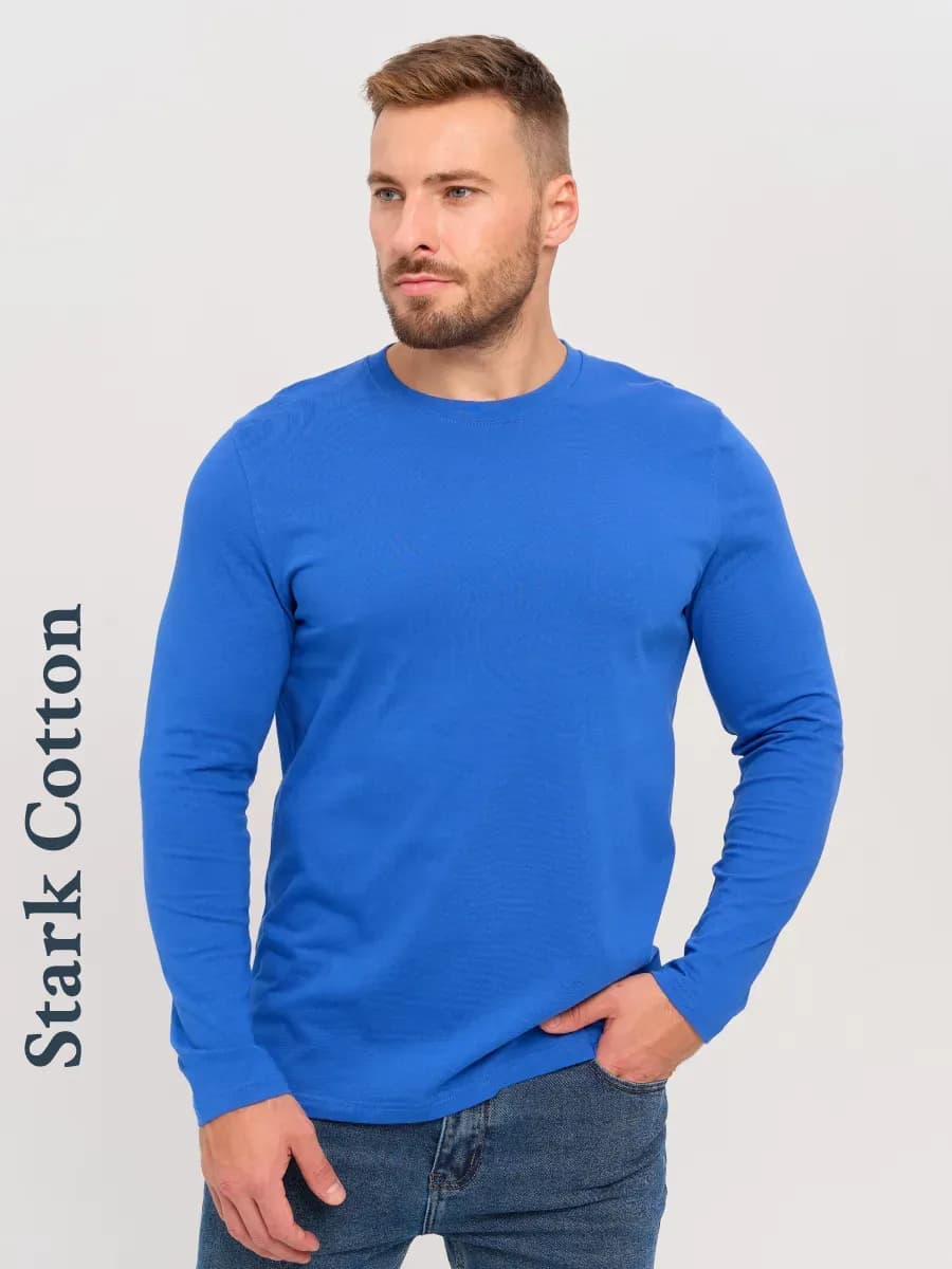 Лонгслив однотонный с длинным рукавом