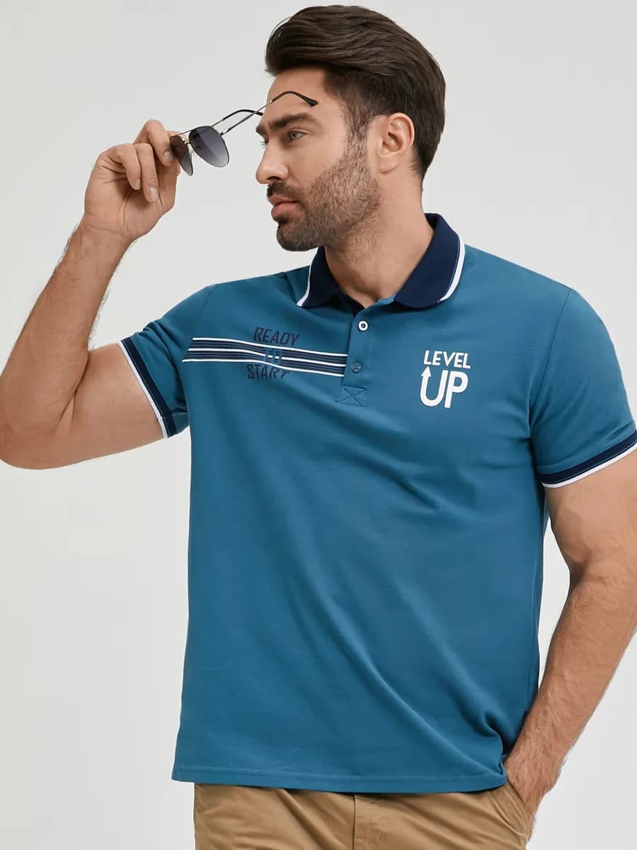 Футболка-поло мужская больших размеров