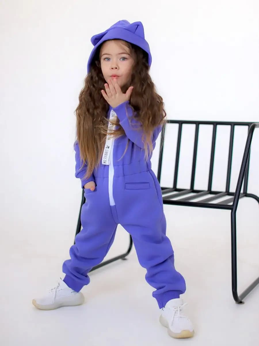 Комбинезон детский утепленный из футера с начесом флисовый