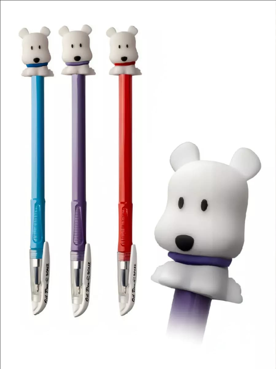 Ручка шариковая 3 шт с топпером, синяя паста