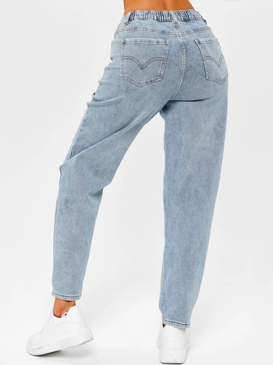 Джинсы на резинке бананы mom