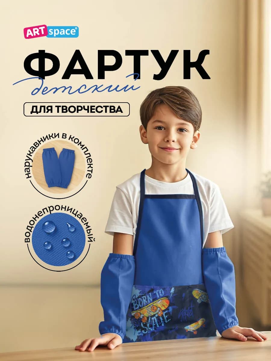Фартук с нарукавниками "Skate", 53,5*44,5 см, 3 кармана