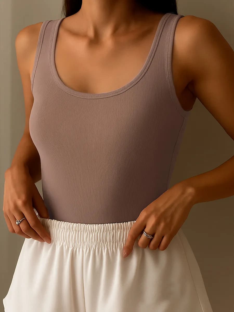 Базовая майка спортивная для фитнеса под пиджак в рубчик