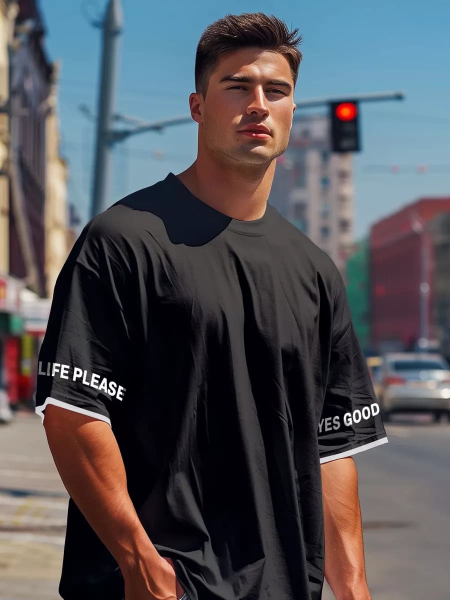 Футболка мужская свободного кроя больших размеров