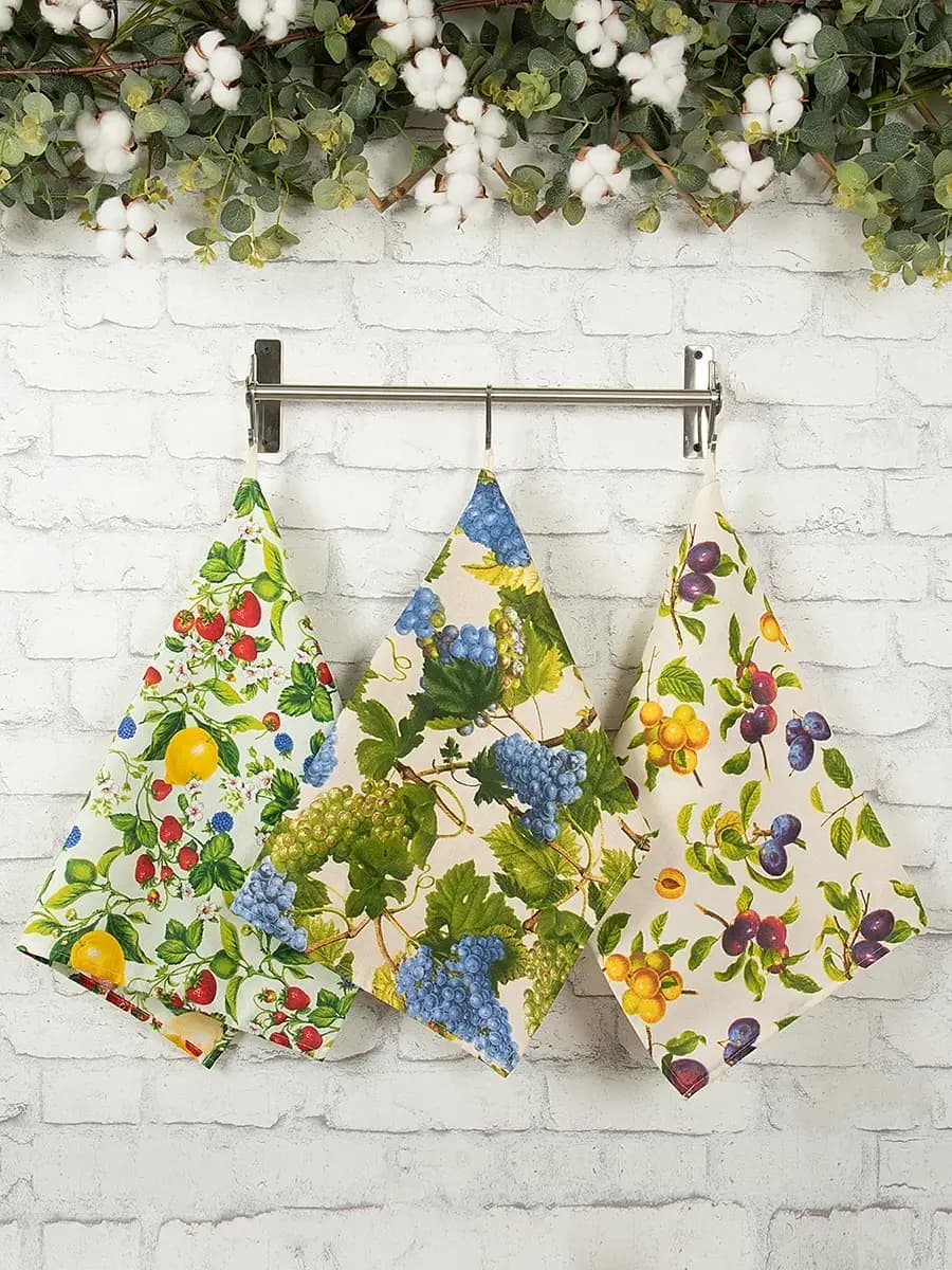 Полотенца для кухни 3 шт с петелькой