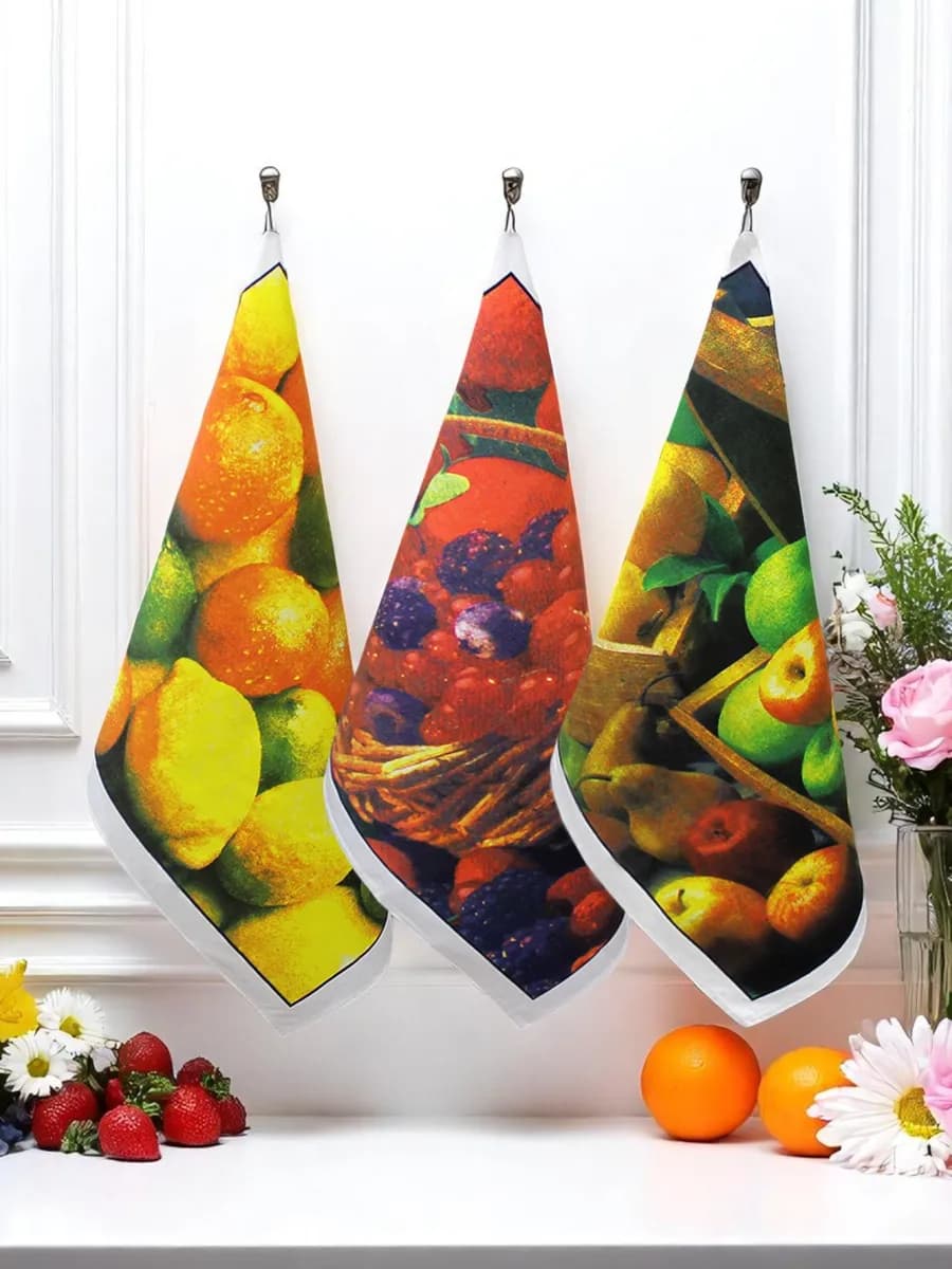 Кухонные полотенца хлопок, набор 3 шт