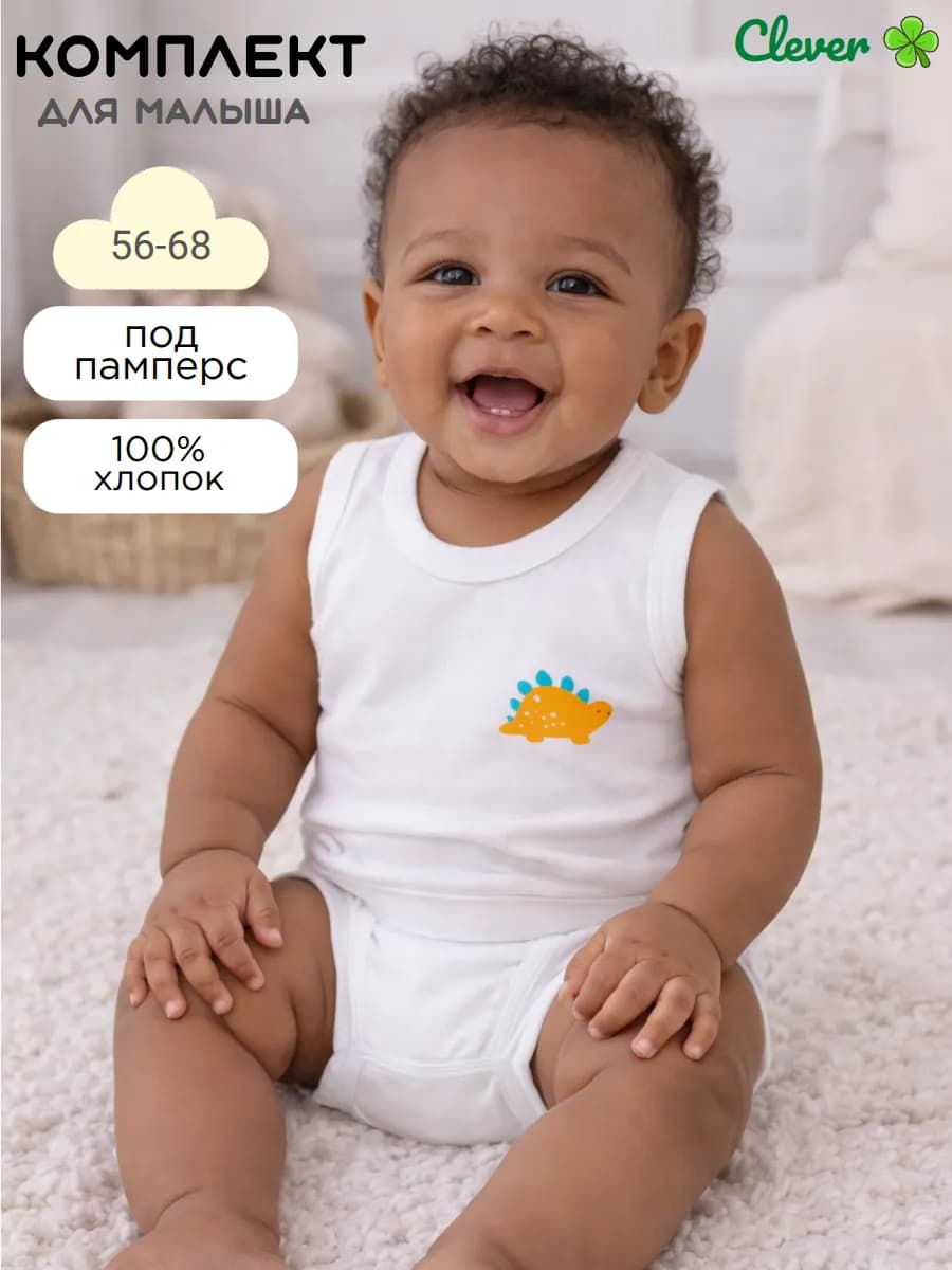 Комплект белья для новорожденного трусики и майка