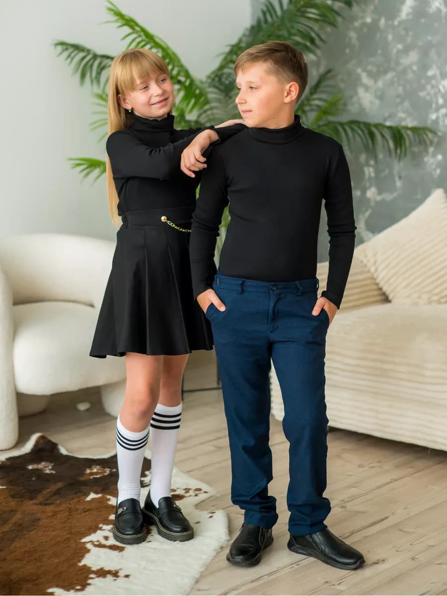 Водолазка в рубчик школьная для детей и подростков