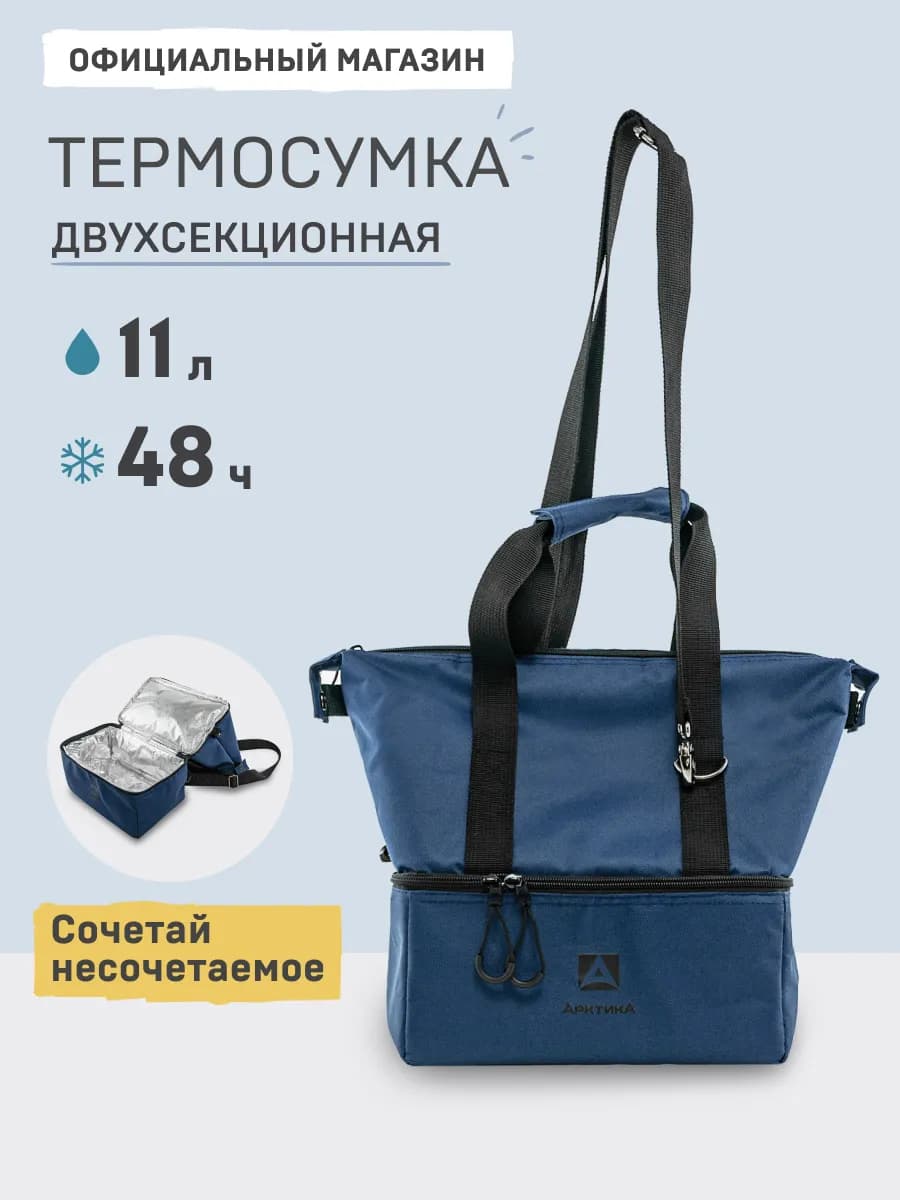 Термосумка холодильник двухсекционная 11,5 л. термо шоппер