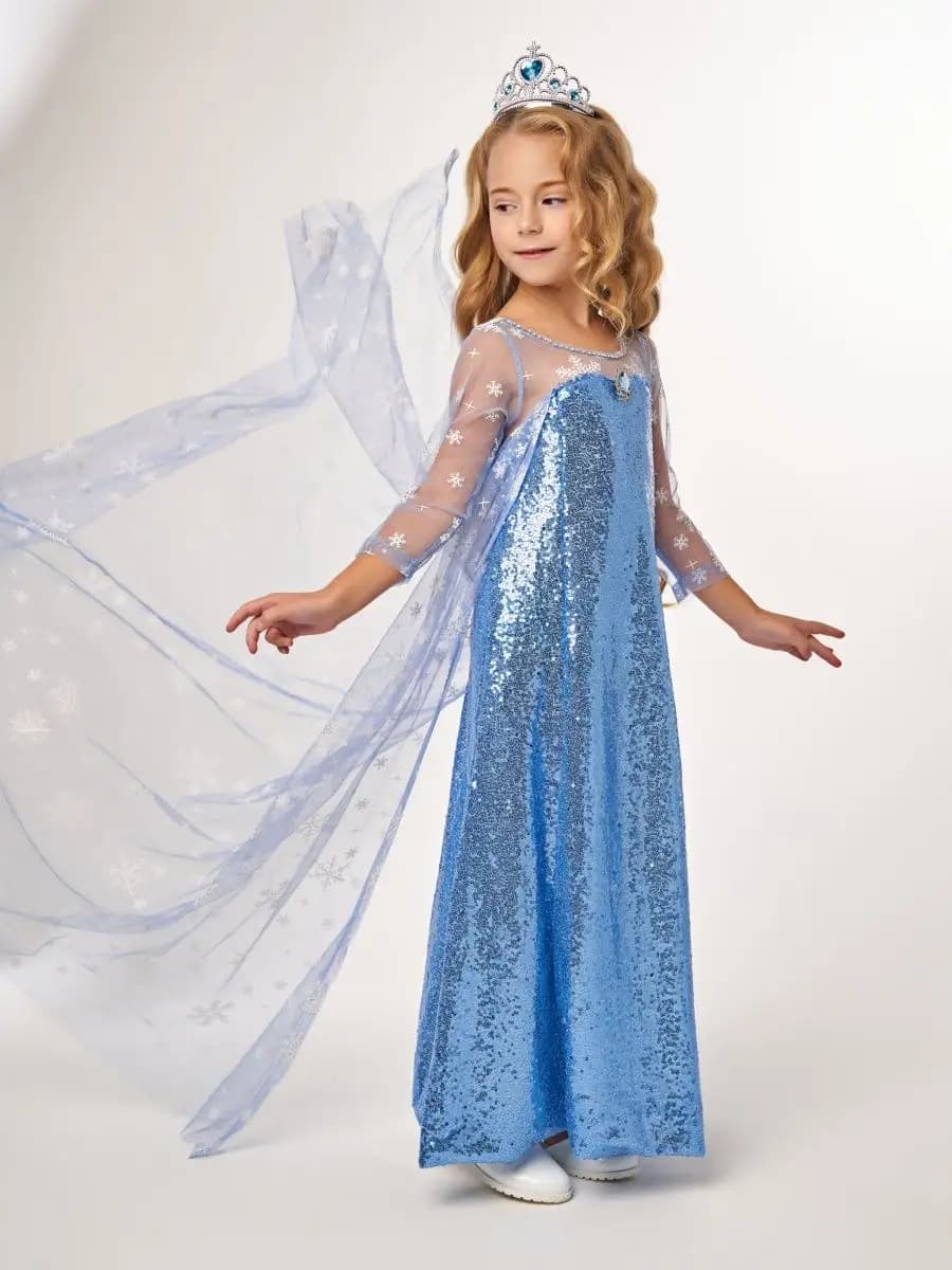 Платье Эльзы с длинным шлейфом