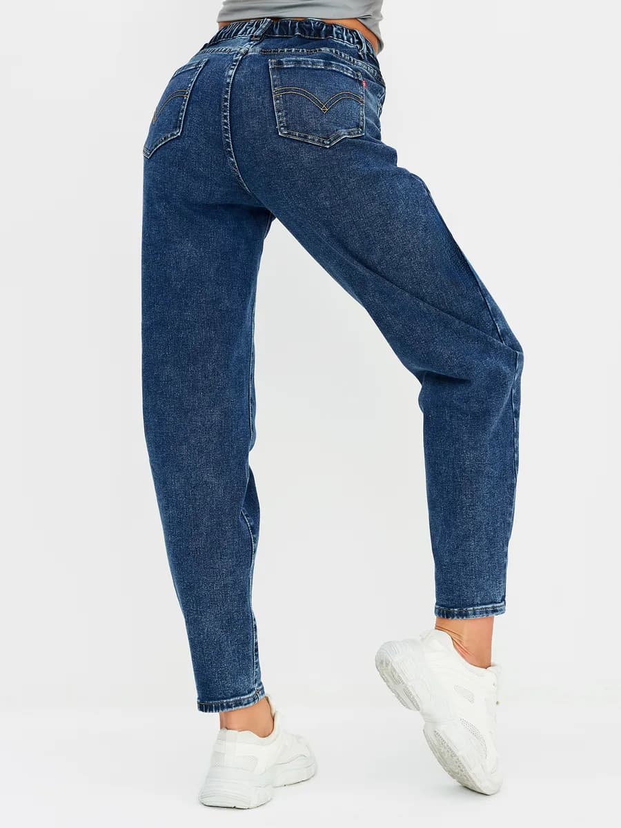 Джинсы на резинке mom бананы