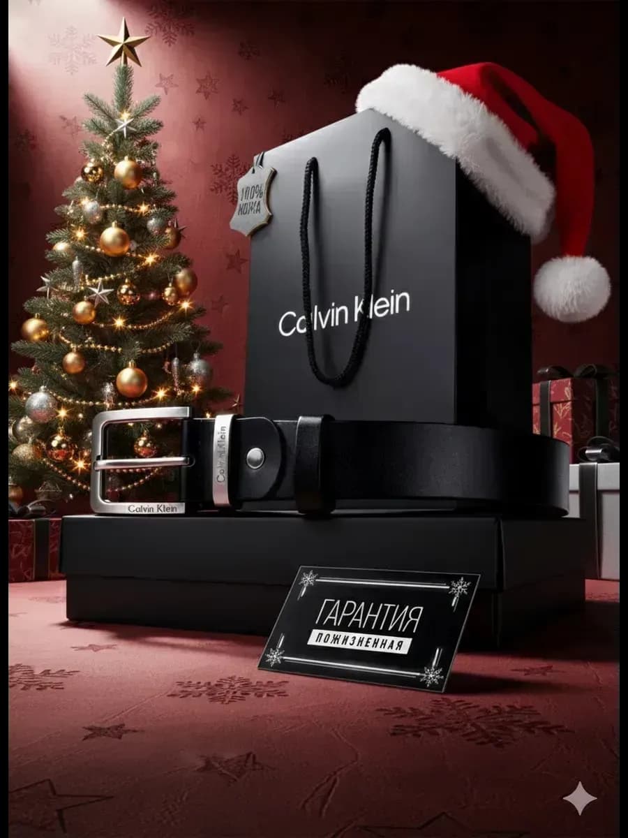 Ремень для джинс и брюк кожаный подарочный набор