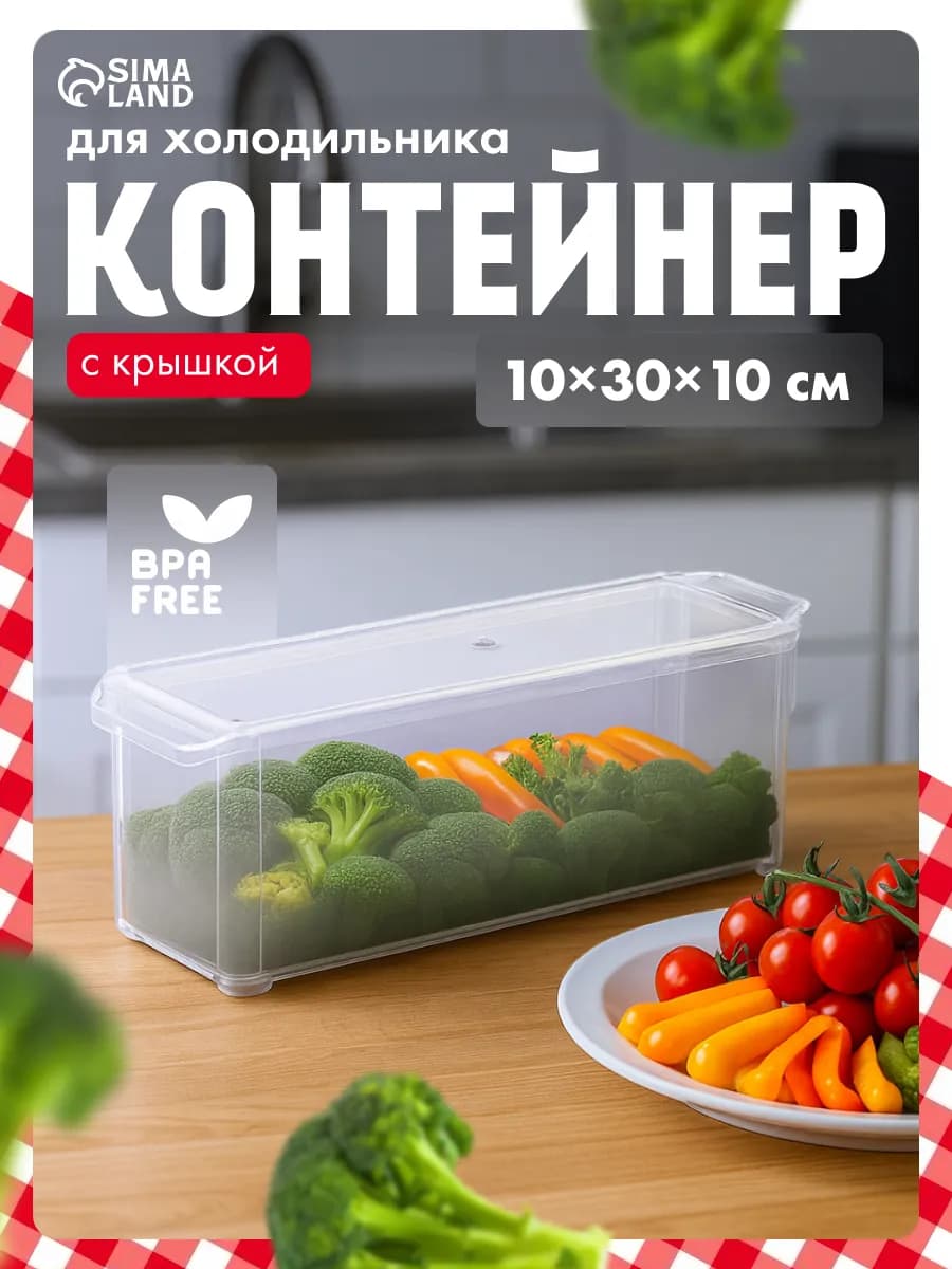 Контейнер для хранения в холодильнике 10×30×10 см