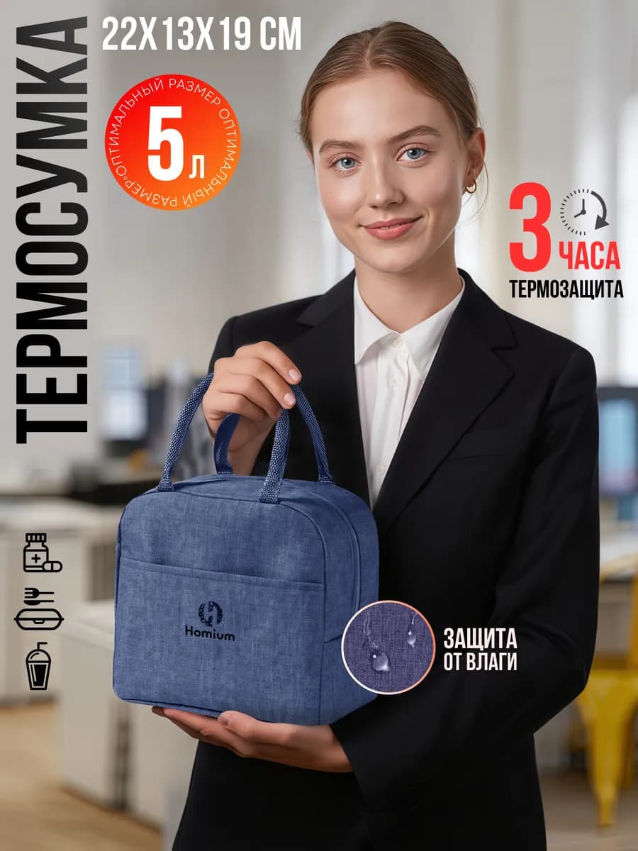 Термосумка холодильник для обеда маленькая