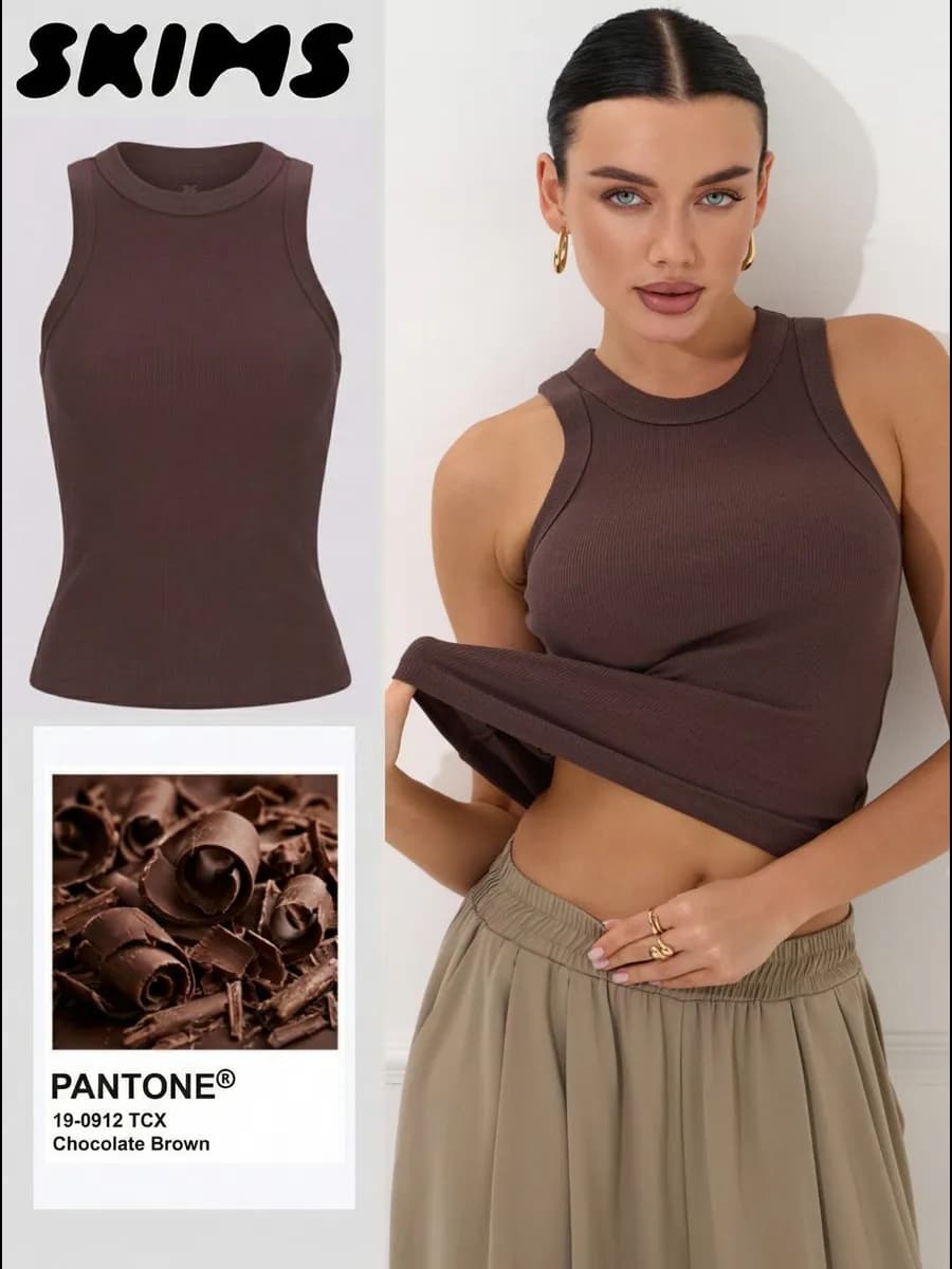 Майка базовая бельевая в рубчик топ