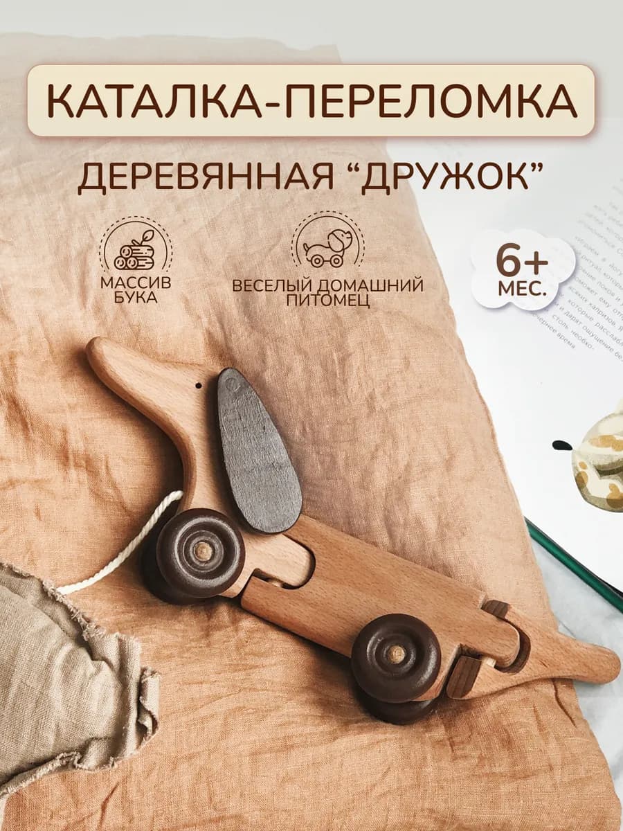 Игрушка каталка на веревочке "Дружок"