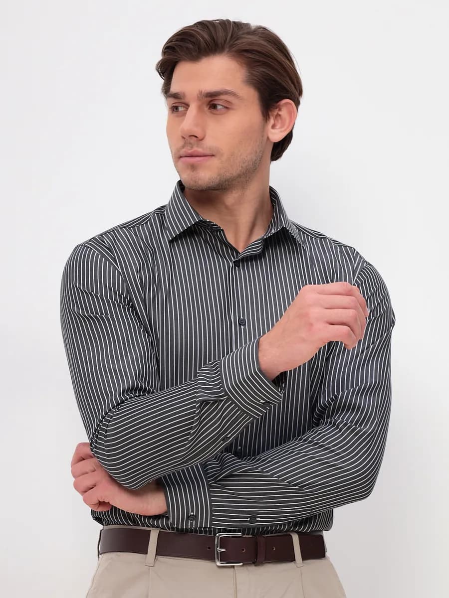 Рубашка в полоску с длинным рукавом