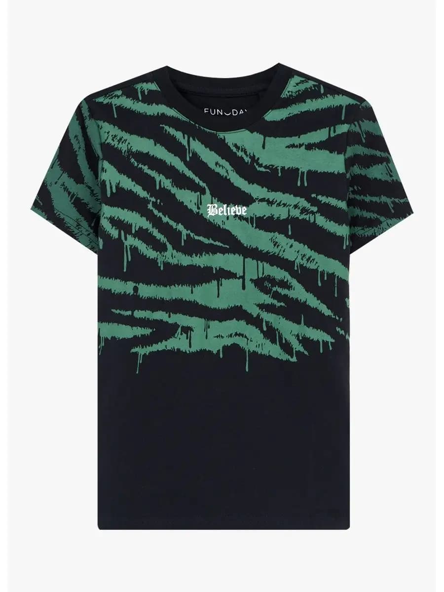 Футболка черная с принтом