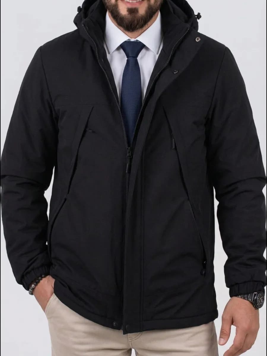 Куртка демисезонная с капюшоном больших размеров