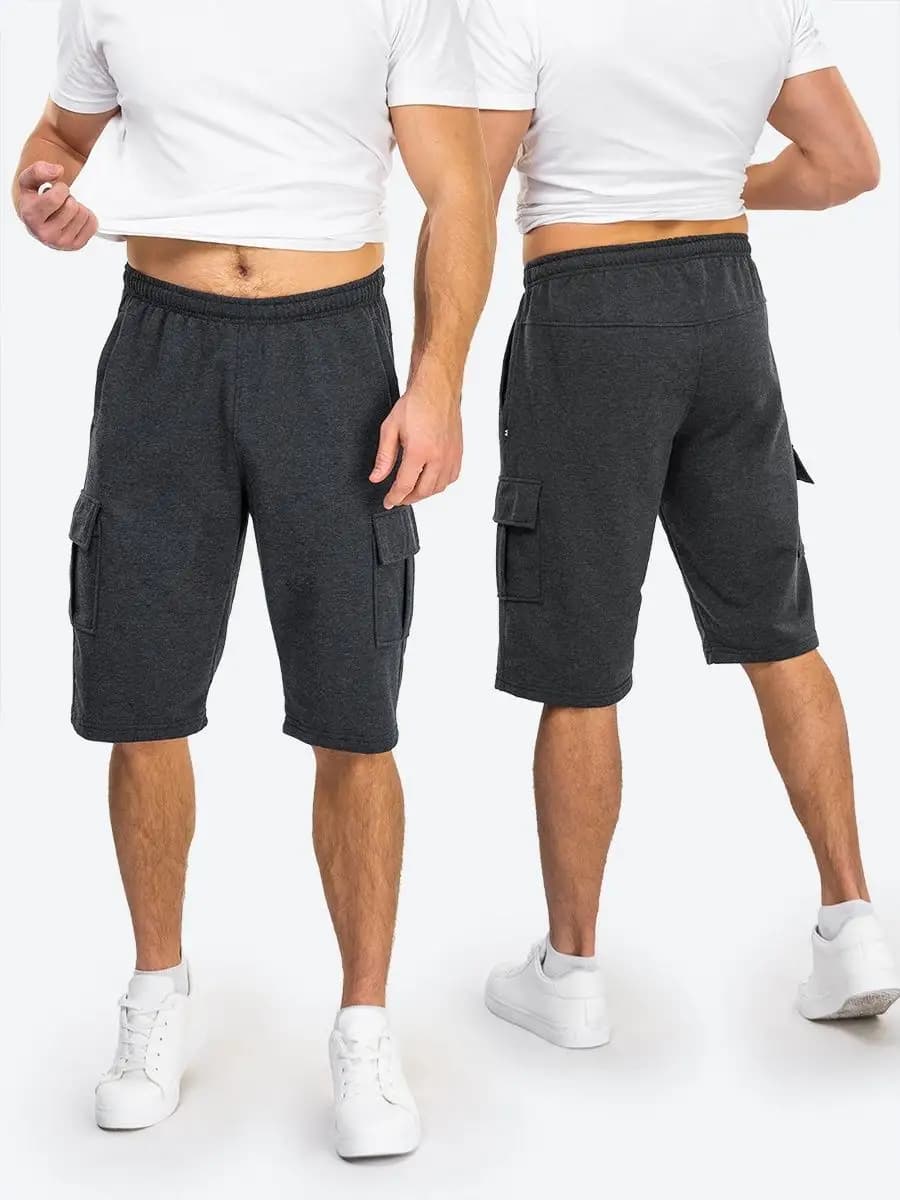 Шорты карго трикотажные из футера двухнитки