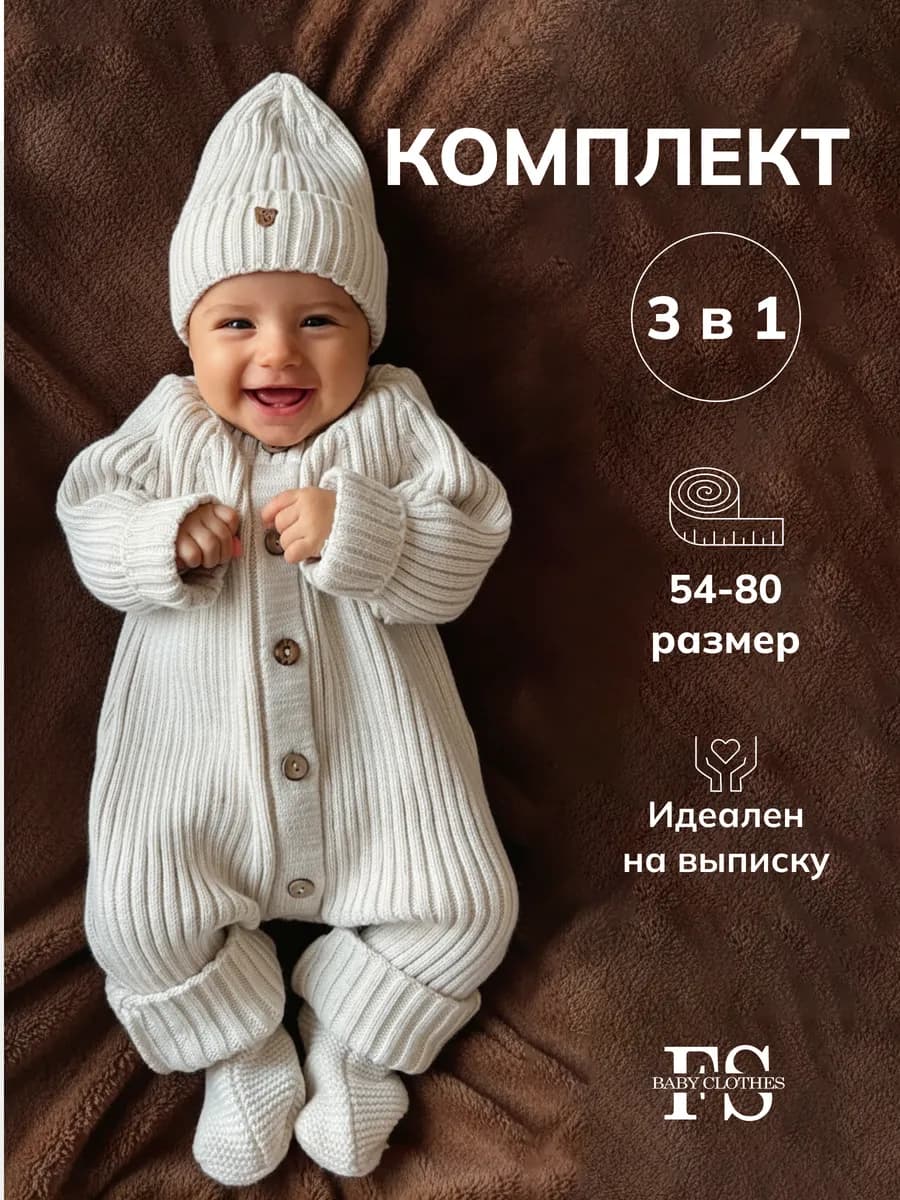 Комбинезон для новорожденных малышей на выписку